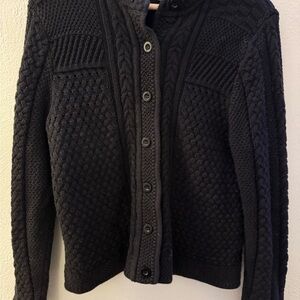 LL Bean Black Cable Knit Sweater